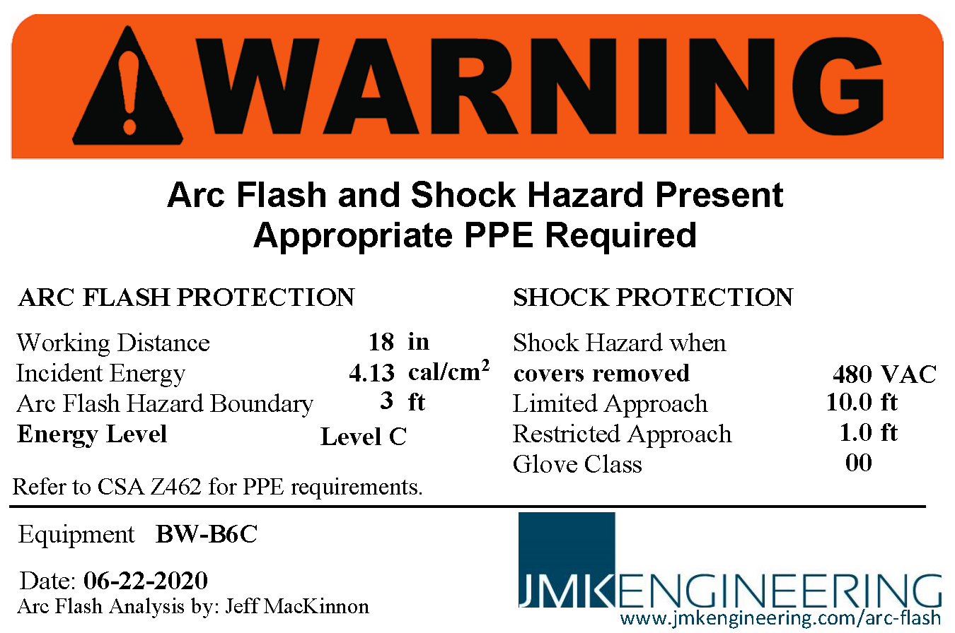 Sample Arc Flash Label