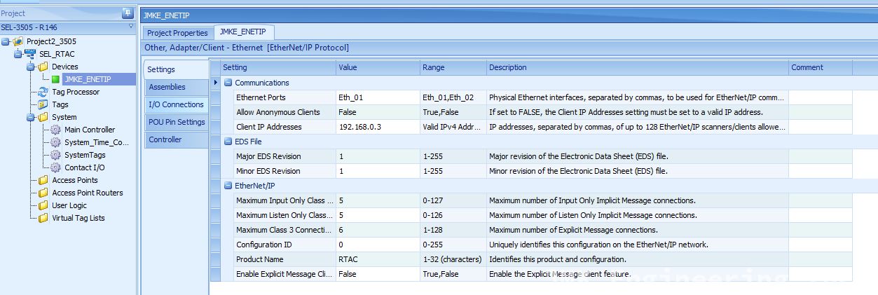Fig 2 - Default settings