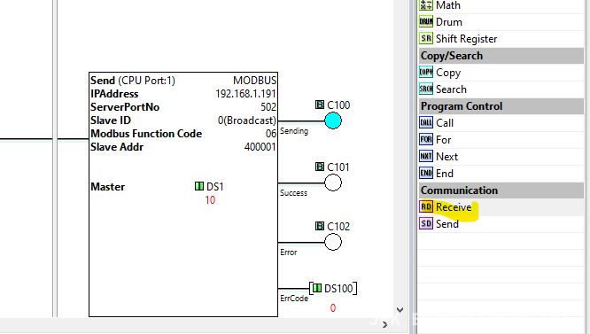 Select communication send block